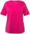 Ulla Popken Double Layer Rounded V-Neck Slim Fit Tee Fuchsia Pink - Μπλουζάκια - 