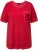 Ulla Popken Cold Dye Ruffle Edge Pocket Tee Salsa - Μπλουζάκια - 