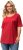 Ulla Popken Cold Dye Ruffle Edge Pocket Tee Salsa - Μπλουζάκια - 