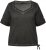 Ulla Popken Cold Dyed Sweetheart Neckline Short Sleeve Tee Graphite Grey - Μπλουζάκια - 