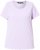 Ulla Popken Ribbed Lettuce Hem Short Sleeve Tee Lavender - Μπλουζάκια - 