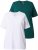 Ulla Popken Eco Cotton Basic T-Shirt 2-Pack Green/White - Μπλουζάκια - 