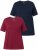 Ulla Popken Eco Cotton Basic T-Shirt 2-Pack Red/Navy - Μπλουζάκια - 