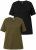 Ulla Popken Eco Cotton Basic T-Shirt 2-Pack Green/Black - Μπλουζάκια - 