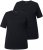 Ulla Popken Scoop Neck Short Sleeve Tee Black - Μπλουζάκια - 