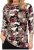 Scandinavian Caramel Flowers Blouse Purple and Brown - Τυπωμένα T-shirts για γυναίκες - 