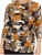 Scandinavian Caramel Flowers Blouse Orange and Brown - Τυπωμένα T-shirts για γυναίκες -