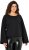 Ulla Popken Rolled Edge Long Sleeve Sweatshirt Black - φούτερ/Φούτερ με κουκούλα - 