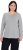 Ulla Popken Basic Round Neck Long Sleeve Slim Fit Cotton Tee Light Grey Melange - Μπλουζάκια - 