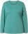 Ulla Popken Basic Round Neck Long Sleeve Slim Fit Cotton Tee Green - Μπλουζάκια - 