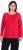 Ulla Popken Basic Round Neck Long Sleeve Slim Fit Cotton Tee Red - Μπλουζάκια - 