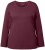 Ulla Popken Basic Round Neck Long Sleeve Slim Fit Cotton Tee Dark Berry - Μπλουζάκια - 