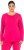 Ulla Popken Basic Round Neck Long Sleeve Slim Fit Cotton Tee Red Pink - Μπλουζάκια - 