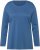 Ulla Popken Basic Round Neck Long Sleeve Slim Fit Cotton Tee Blue Denim - Μπλουζάκια - 
