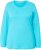 Ulla Popken Basic Round Neck Long Sleeve Slim Fit Cotton Tee Deep Aqua - Μπλουζάκια - 