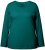 Ulla Popken Basic Round Neck Long Sleeve Slim Fit Cotton Tee Teal Green - Μπλουζάκια - 