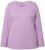 Ulla Popken Basic Round Neck Long Sleeve Slim Fit Cotton Tee Lavender - Μπλουζάκια - 