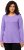 Ulla Popken Basic Round Neck Long Sleeve Slim Fit Cotton Tee Pale Lilac - Μπλουζάκια - 