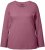 Ulla Popken Basic Round Neck Long Sleeve Slim Fit Cotton Tee Dark Rose - Μπλουζάκια - 
