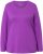 Ulla Popken Basic Round Neck Long Sleeve Slim Fit Cotton Tee Purple - Μπλουζάκια - 