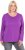 Ulla Popken Basic Round Neck Long Sleeve Slim Fit Cotton Tee Purple - Μπλουζάκια - 