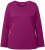 Ulla Popken Basic Round Neck Long Sleeve Slim Fit Cotton Tee Berry - Μπλουζάκια - 