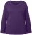 Ulla Popken Basic Round Neck Long Sleeve Slim Fit Cotton Tee Deep Violet - Μπλουζάκια - 