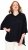 Ulla Popken Sparkling Draped Collared Tee Navy Blue - Τυπωμένα T-shirts για γυναίκες - 