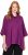 Ulla Popken Sparkling Draped Collared Tee Mulberry - Τυπωμένα T-shirts για γυναίκες - 