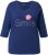 Ulla Popken Smile Rhinestone 3/4 Sleeve Graphic Tee Ink Blue - Τυπωμένα T-shirts για γυναίκες - 