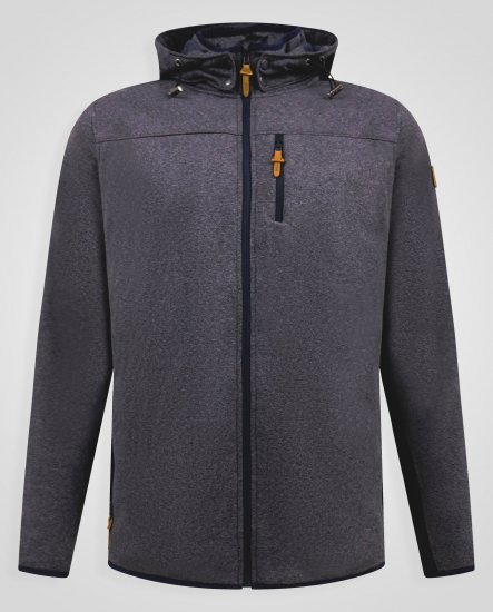D555 Conrad Detachable Hood Bonded Fleece Zip Through Hoody Μπλε μαρέν - φούτερ/Φούτερ με κουκούλα - φούτερ/Φούτερ με κουκούλα ανδρικά μεγάλα μεγέθη 