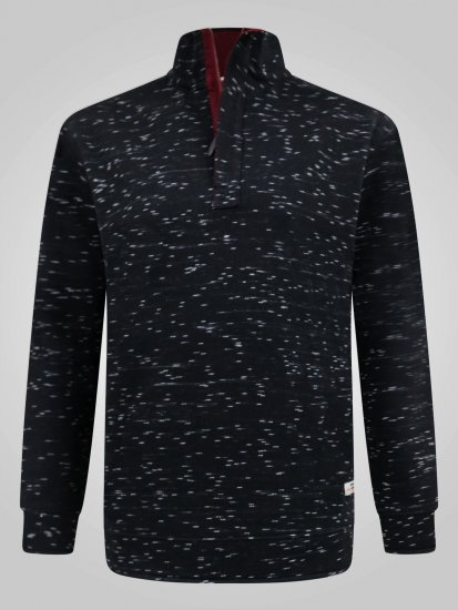 D555 Chandler Reno 1/4 Zip Neck Sweatshirt With Bear Logo Μαύρο - φούτερ/Φούτερ με κουκούλα - φούτερ/Φούτερ με κουκούλα ανδρικά μεγάλα μεγέθη 