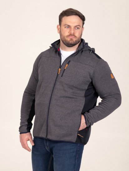 D555 Conrad Detachable Hood Bonded Fleece Zip Through Hoody TALL Μπλε μαρέν - TALL Φούτερ - TALL Φούτερ & Hoodies για Ψηλούς