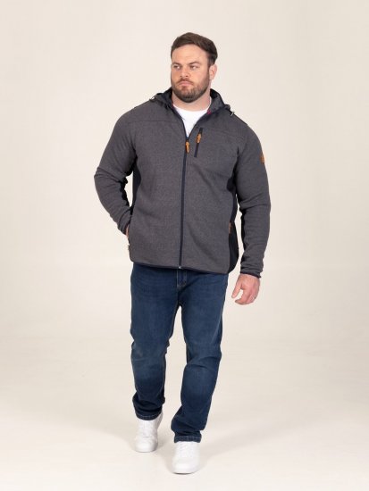 D555 Conrad Detachable Hood Bonded Fleece Zip Through Hoody TALL Μπλε μαρέν - TALL Φούτερ - TALL Φούτερ & Hoodies για Ψηλούς