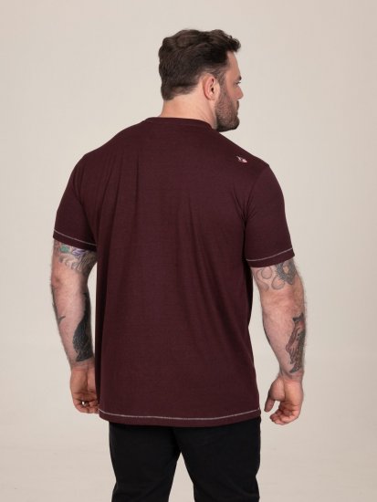 D555 Baldwin Grumpy Old Man Club Print Crew Neck T-shirt Burgundy/ Black Twist - Μακό μπλουζάκια - Aνδρικά μπλουζεσ μεγάλα μεγέθη