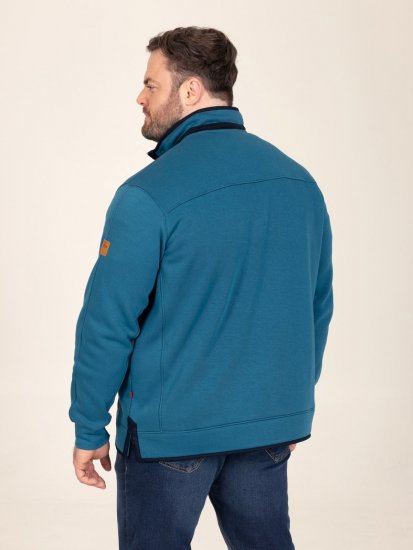 D555 Conway 1 1/4 Zip Neck Fleece Sweatshirt With Bear Logo Teal - φούτερ/Φούτερ με κουκούλα - φούτερ/Φούτερ με κουκούλα ανδρικά μεγάλα μεγέθη 