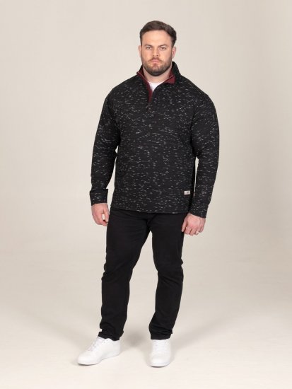 D555 Chandler Reno 1/4 Zip Neck Sweatshirt With Bear Logo Μαύρο - φούτερ/Φούτερ με κουκούλα - φούτερ/Φούτερ με κουκούλα ανδρικά μεγάλα μεγέθη 