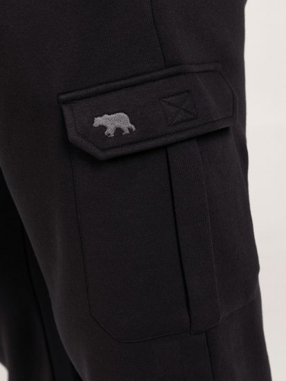 D555 Dexter 1 Cargo Jogger With Bear Embroidery TALL Μαύρο - TALL Αθλητικές φόρμες - Φόρμες TALL για Ψηλούς Άνδρες