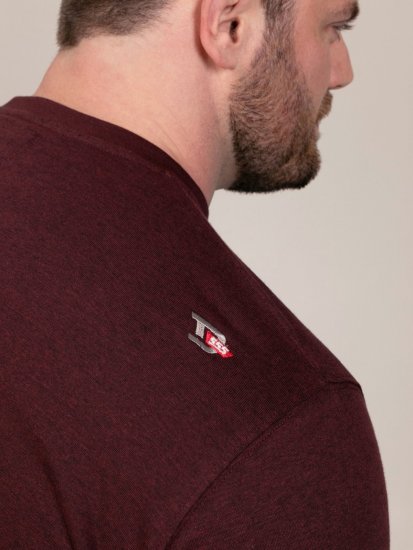 D555 Baldwin Grumpy Old Man Club Print Crew Neck T-shirt Burgundy/ Black Twist - Μακό μπλουζάκια - Aνδρικά μπλουζεσ μεγάλα μεγέθη