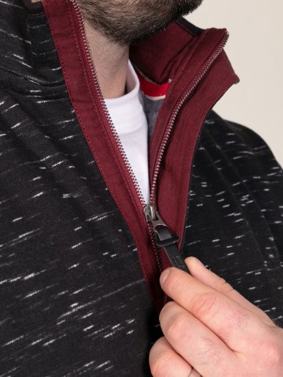 D555 Chandler Reno 1/4 Zip Neck Sweatshirt With Bear Logo Μαύρο - φούτερ/Φούτερ με κουκούλα - φούτερ/Φούτερ με κουκούλα ανδρικά μεγάλα μεγέθη 