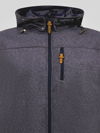 D555 Conrad Detachable Hood Bonded Fleece Zip Through Hoody TALL Μπλε μαρέν - TALL Φούτερ - TALL Φούτερ & Hoodies για Ψηλούς