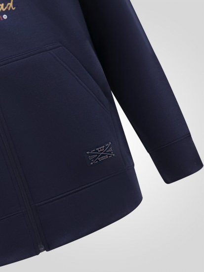 D555 Hector Adventurer Printed Zip Through Hoody Μπλε μαρέν - φούτερ/Φούτερ με κουκούλα - φούτερ/Φούτερ με κουκούλα ανδρικά μεγάλα μεγέθη 