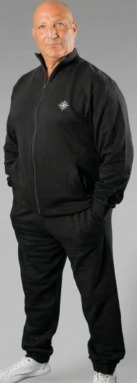 20 Nodi Mistral Tracksuit in Combed Fleece Cotton Black - Σετ φόρμεσ - Σετ Ανδρικές Φόρμες μεγάλα μεγέθη 