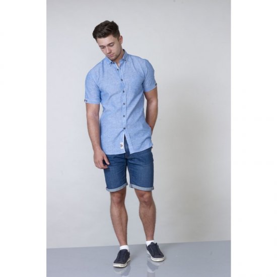D555 Eric Linen Short Sleeve Shirt - Πουκάμισα - Aνδρικά πουκαμισα μεγαλα μεγάλα μεγέθη