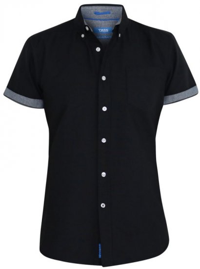 D555 Kevin Oxford Shirt Black - Πουκάμισα - Aνδρικά πουκαμισα μεγαλα μεγάλα μεγέθη