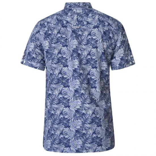 D555 Sheldon Hawaii Shirt Navy - Πουκάμισα - Aνδρικά πουκαμισα μεγαλα μεγάλα μεγέθη
