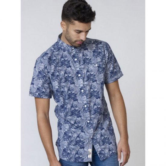 D555 Sheldon Hawaii Shirt Navy - Πουκάμισα - Aνδρικά πουκαμισα μεγαλα μεγάλα μεγέθη