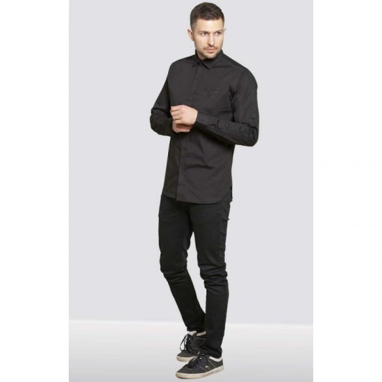 D555 Michael Couture Stretch Shirt Black - Πουκάμισα - Aνδρικά πουκαμισα μεγαλα μεγάλα μεγέθη