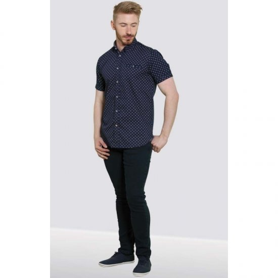 D555 Barrington Short Sleeve Shirt Navy - Πουκάμισα - Aνδρικά πουκαμισα μεγαλα μεγάλα μεγέθη