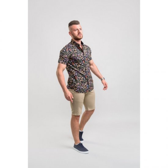 D555 Emmet Floral Shirt Black - Πουκάμισα - Aνδρικά πουκαμισα μεγαλα μεγάλα μεγέθη